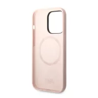   Karl Lagerfeld Silicone Karl & Choupette Apple iPhone 14 Pro Max Magsafe hátlap tok, halvány rózsaszín