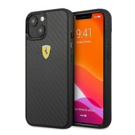   Ferrari On Track Real Carbon Apple iPhone 13 mini karbon hátlap tok, fekete