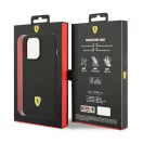 Ferrari Silicone Metal Apple iPhone 14 Pro hátlap tok, fekete