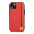 Ferrari Carbon Apple iPhone 14 Plus karbon hátlap tok, piros