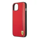 Ferrari Carbon Apple iPhone 14 Plus karbon hátlap tok, piros