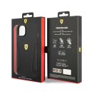 Ferrari Leather Stamp Sides Apple iPhone 14 Plus bőr hátlap tok, fekete