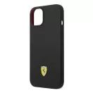 Ferrari Silicone Metal Apple iPhone 14 Plus hátlap tok, fekete