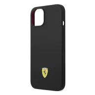   Ferrari Silicone Metal Apple iPhone 14 Plus hátlap tok, fekete