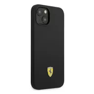 Ferrari Silicone Metal Apple iPhone 14 hátlap tok, fekete