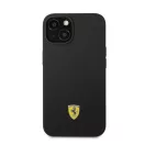 Ferrari Silicone Metal Apple iPhone 14 Plus Magsafe hátlap tok, fekete