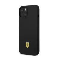   Ferrari Silicone Metal Apple iPhone 14 Magsafe hátlap tok, fekete