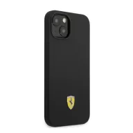   Ferrari Silicone Metal Apple iPhone 14 Magsafe hátlap tok, fekete