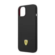   Ferrari Silicone Metal Apple iPhone 14 Magsafe hátlap tok, fekete