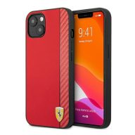   Ferrari On Track Apple iPhone 13 mini karbon hátlap tok, piros