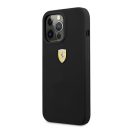 Ferrari Silicone Apple iPhone 13 Pro hátlap tok, fekete
