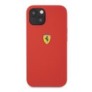 Ferrari Silicone Apple iPhone 13 mini hátlap tok, piros