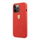 Ferrari Silicone Apple iPhone 13 Pro Max hátlap tok, piros