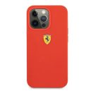 Ferrari Silicone Apple iPhone 13 Pro Max hátlap tok, piros
