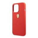 Ferrari Silicone Apple iPhone 13 Pro Max hátlap tok, piros