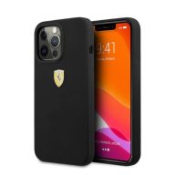   Ferrari Silicone Apple iPhone 13 Pro Max Magsafe hátlap tok, fekete