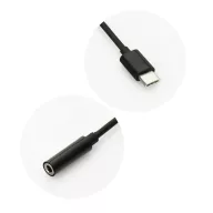   Adapter, USB Type-C - 3.5 mm jack átalakító, fekete (dobozos)