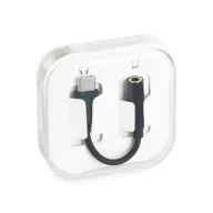   Adapter, USB Type-C - 3.5 mm jack átalakító, fekete (dobozos)