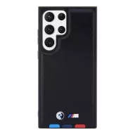   BMW Leather Stamp Tricolor Samsung S23 Ultra hátlap tok, fekete