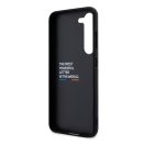 BMW Leather Carbon Samsung S23+ hátlap tok, fekete