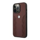BMW Leather Curve Perforate Apple iPhone 13 Pro hátlap tok, piros