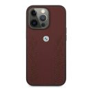 BMW Leather Curve Perforate Apple iPhone 13 Pro hátlap tok, piros
