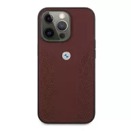   BMW Leather Curve Perforate Apple iPhone 13 Pro hátlap tok, piros
