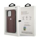 BMW Leather Curve Perforate Apple iPhone 13 Pro hátlap tok, piros
