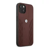   BMW Leather Curve Perforate Apple iPhone 13 hátlap tok, piros