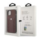 BMW Leather Curve Perforate Apple iPhone 13 mini hátlap tok, piros