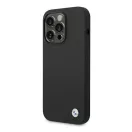 BMW Silicone Metal Logo Apple iPhone 14 Pro hátlap tok, fekete