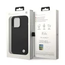BMW Silicone Metal Logo Apple iPhone 14 Pro hátlap tok, fekete