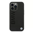 BMW Leather Stamp Apple iPhone 14 Pro hátlap tok, fekete