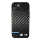 BMW Leather Carbon Apple iPhone 14 Plus hátlap tok, fekete