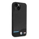BMW Leather Carbon Apple iPhone 14 Plus hátlap tok, fekete