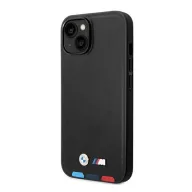   BMW Leather Stamp Tricolor Apple iPhone 14 Plus hátlap tok, fekete