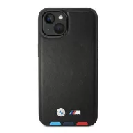   BMW Leather Stamp Tricolor Apple iPhone 14 Plus hátlap tok, fekete