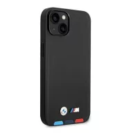   BMW Leather Stamp Tricolor Apple iPhone 14 Plus hátlap tok, fekete