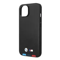   BMW Leather Stamp Tricolor Apple iPhone 14 Plus hátlap tok, fekete