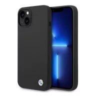 BMW Silicone Metal Logo Apple iPhone 14 hátlap tok, fekete