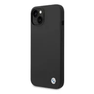 BMW Silicone Metal Logo Apple iPhone 14 hátlap tok, fekete