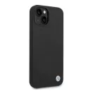 BMW Silicone Metal Logo Apple iPhone 14 hátlap tok, fekete