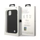 BMW Silicone Metal Logo Apple iPhone 14 hátlap tok, fekete