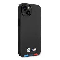   BMW Leather Stamp Tricolor Magsafe Apple iPhone 14 Plus hátlap tok, fekete