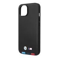   BMW Leather Stamp Tricolor Magsafe Apple iPhone 14 Plus hátlap tok, fekete