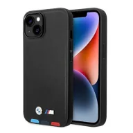   BMW Leather Stamp Tricolor Magsafe Apple iPhone 14 hátlap tok, fekete