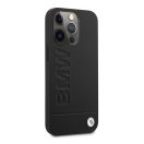 BMW Signature Logo Imprint Magsafe Apple iPhone 14 Pro Max hátlap tok, fekete