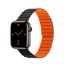 Phoner Rever Apple Watch forgatható mágneses szilikon szíj, 41/40/38mm, S/M, fekete/narancs