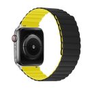 Phoner Rever Apple Watch forgatható mágneses szilikon szíj, 41/40/38mm, S/M, fekete/sárga