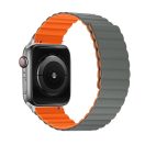 Phoner Rever Apple Watch forgatható mágneses szilikon szíj, 41/40/38mm, S/M, szürke/narancs